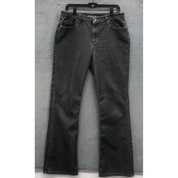 DKNY Jeans Women's Denim Jeans Size 12L Black Dark Wash - Picture 1 of 14